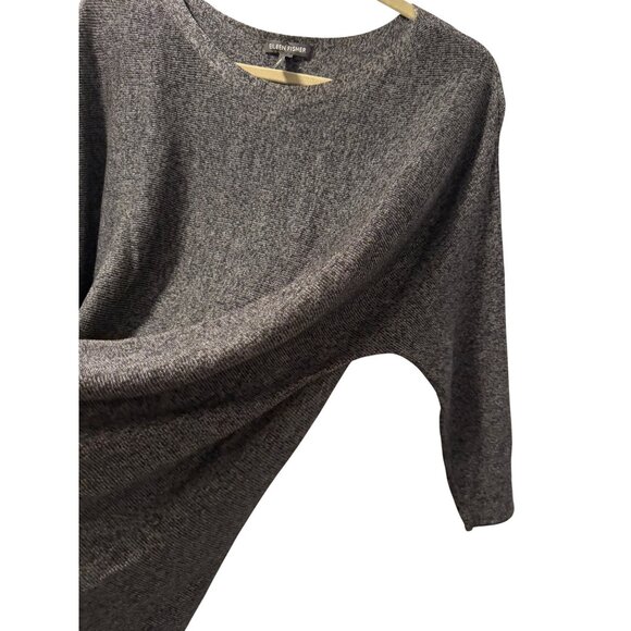 Eileen Fisher Grey Tunic Sweater Sz M Tencel & Merino Wool Sweater - Picture 6 of 12